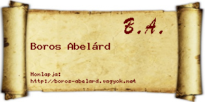 Boros Abelárd névjegykártya